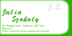 julia szokoly business card